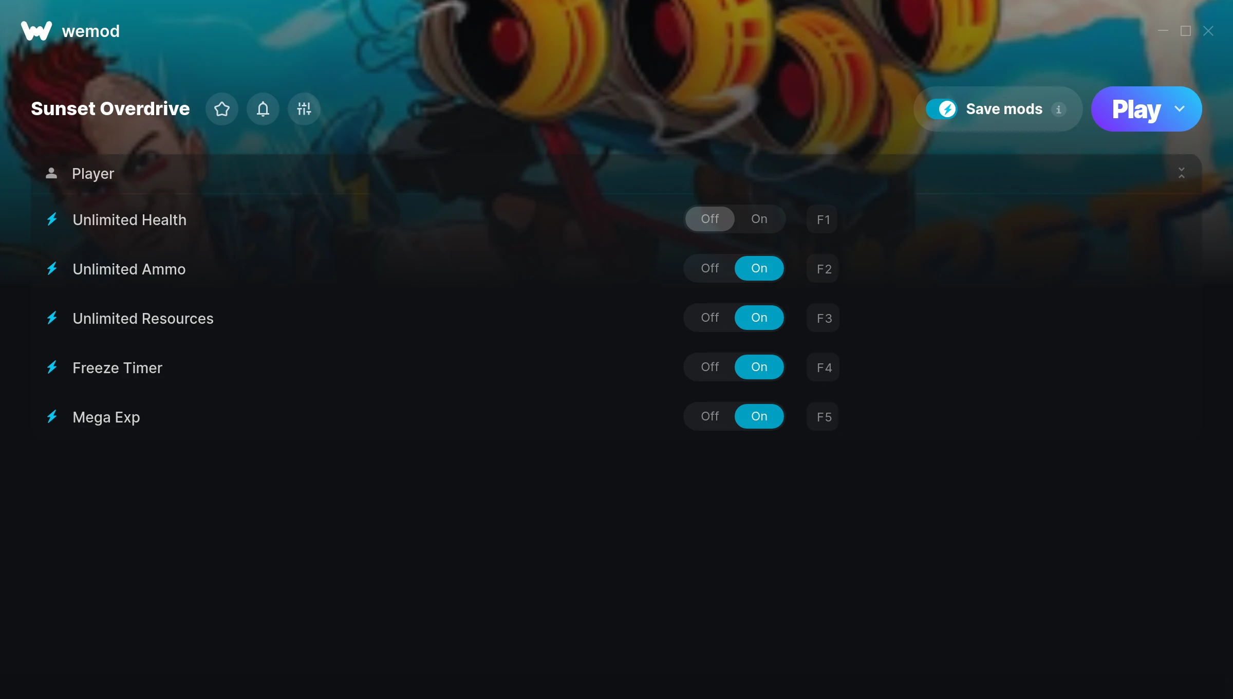 Sunset Overdrive cheats screenshot