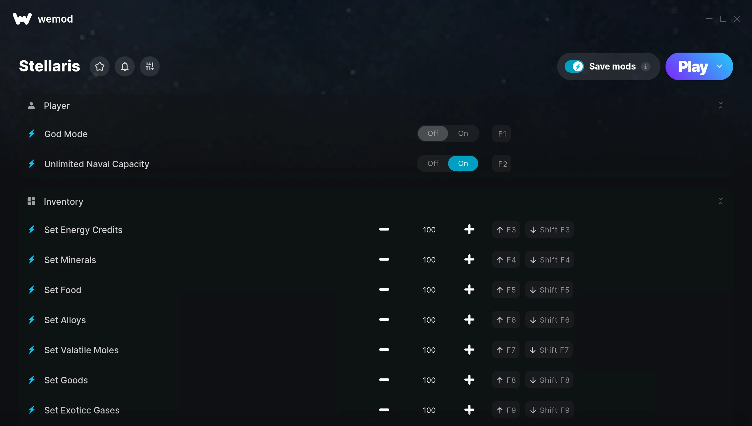 Stellaris cheats screenshot