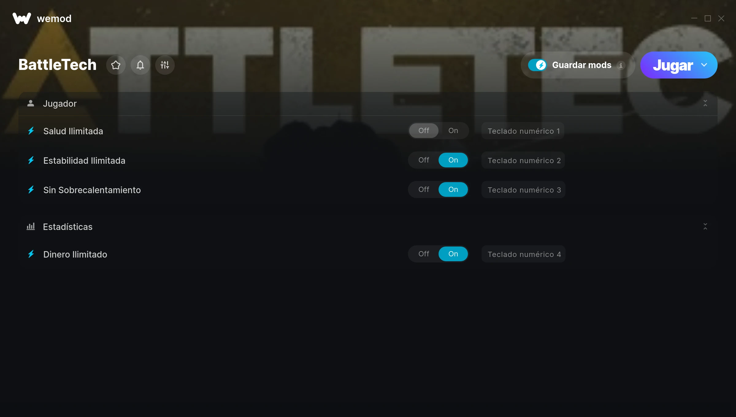 BattleTech cheats screenshot