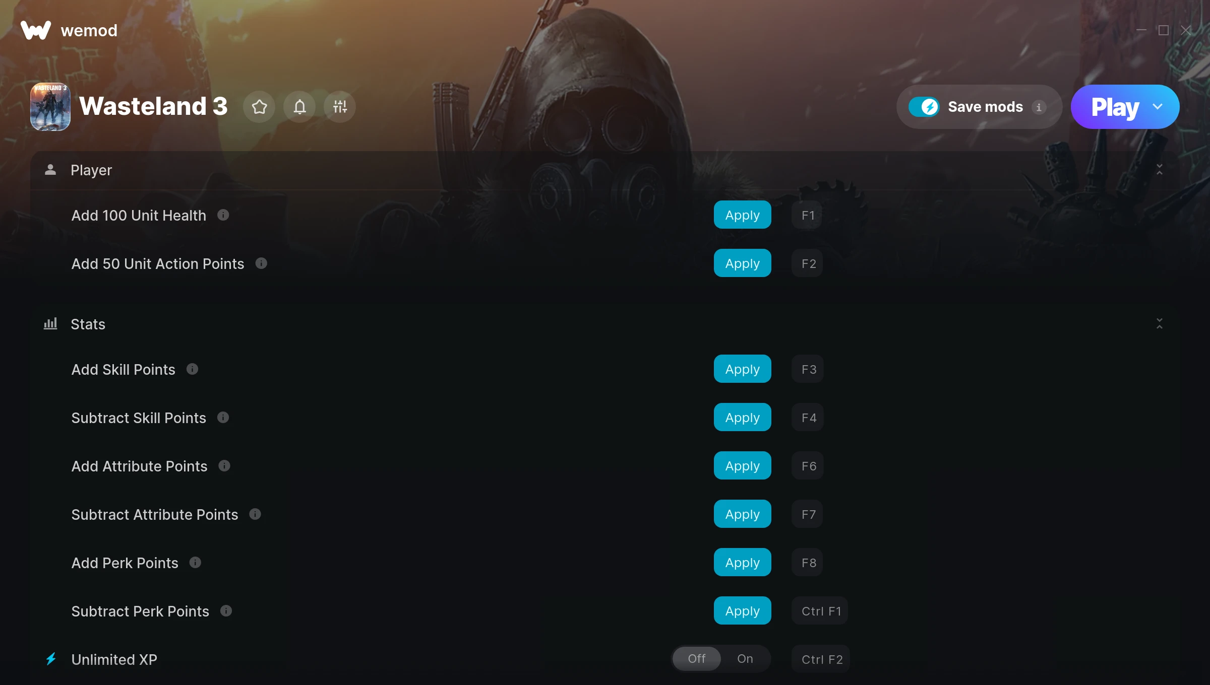 Wasteland 3 cheats screenshot