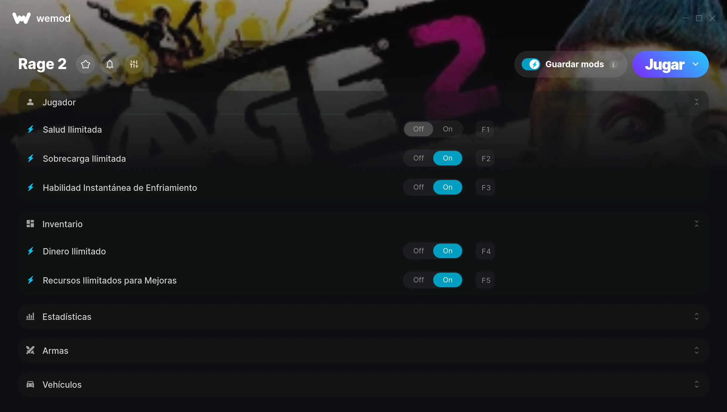 Rage 2 cheats screenshot