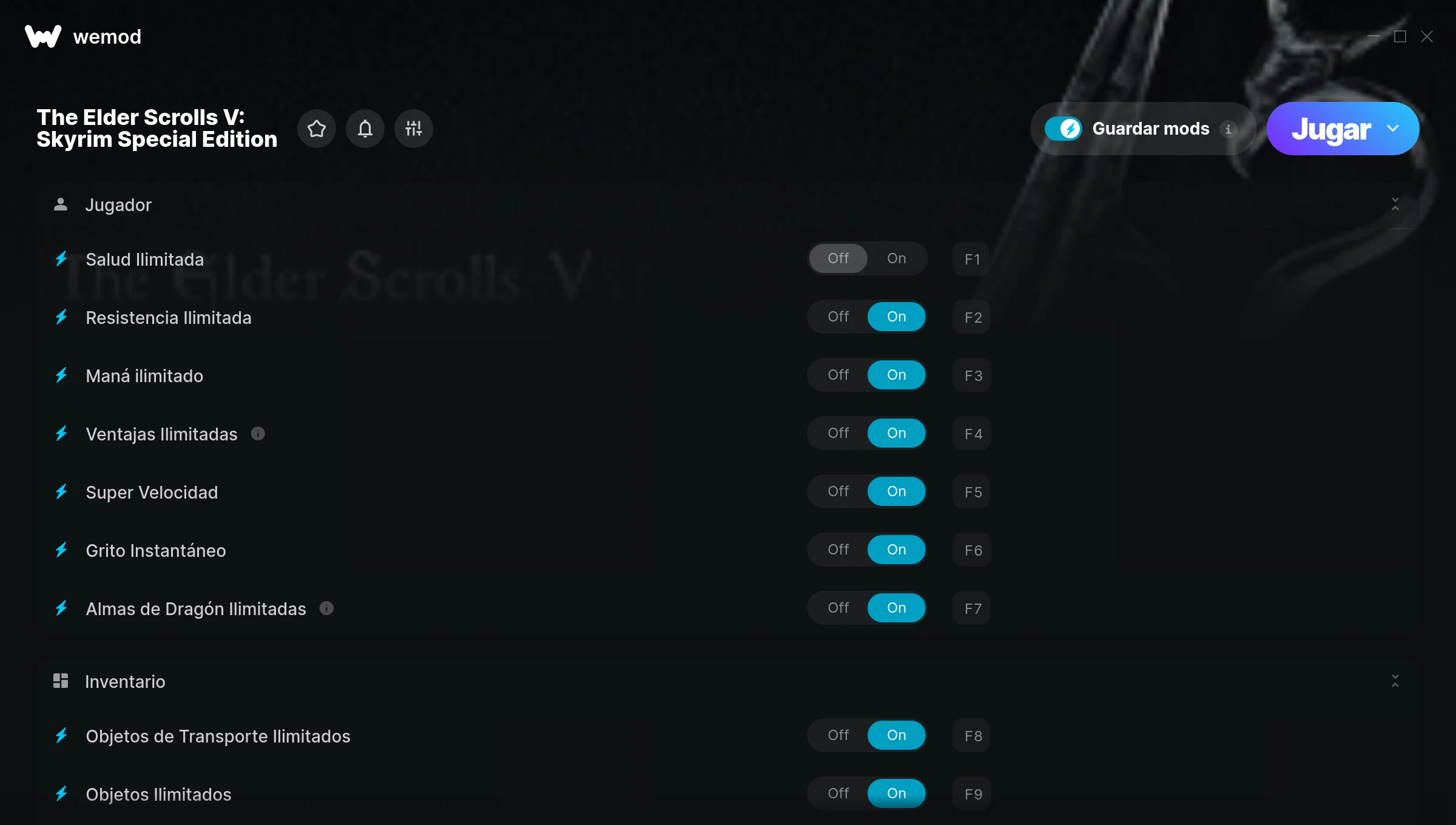 The Elder Scrolls V: Skyrim Special Edition cheats screenshot