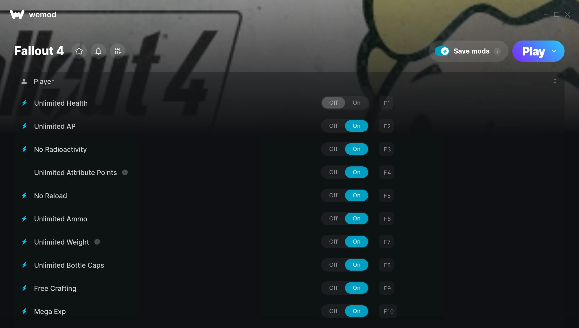Fallout 4 cheats screenshot