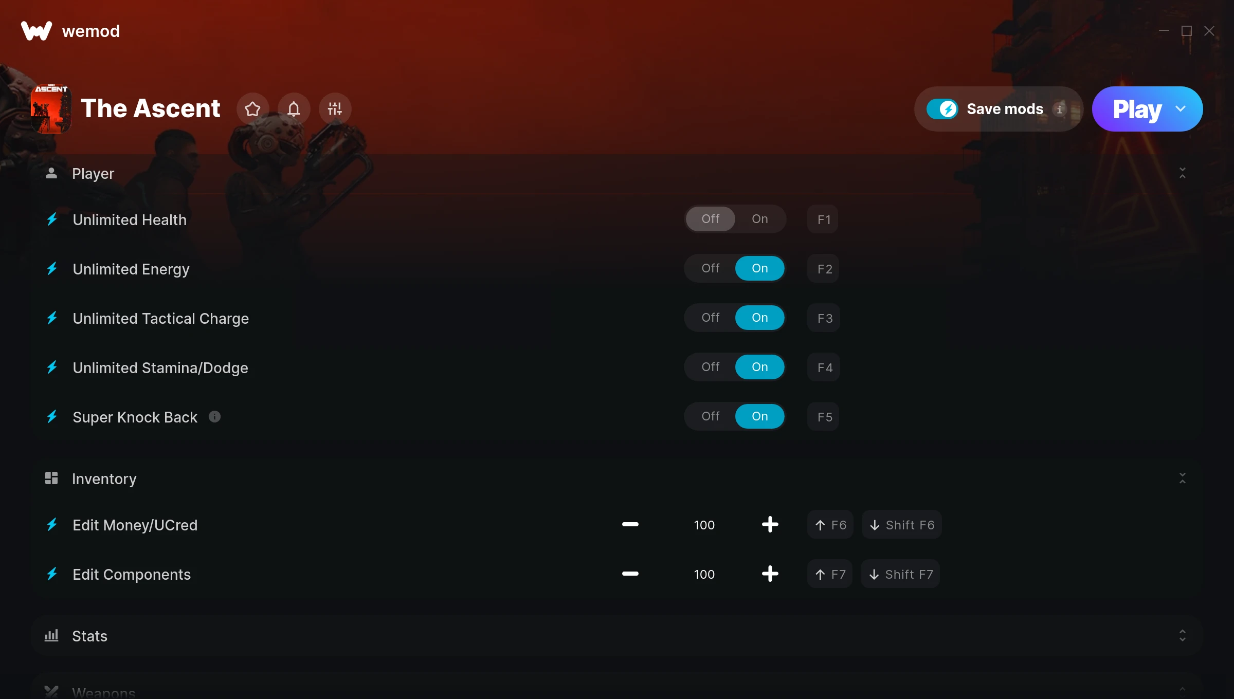 The Ascent cheats screenshot