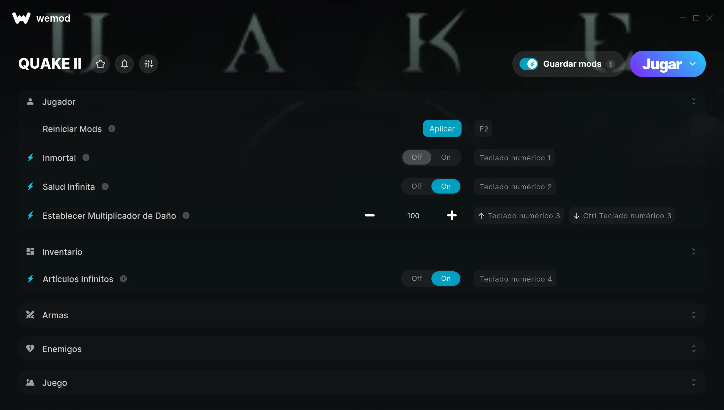 QUAKE II cheats screenshot