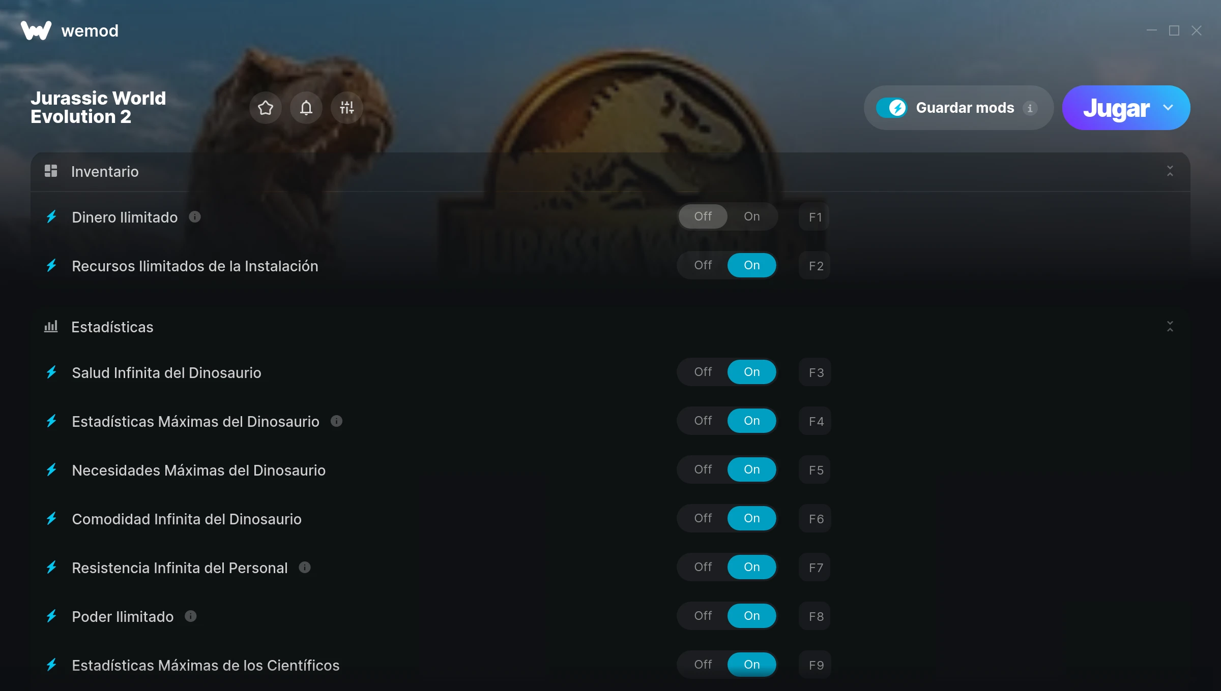 Jurassic World Evolution 2 cheats screenshot