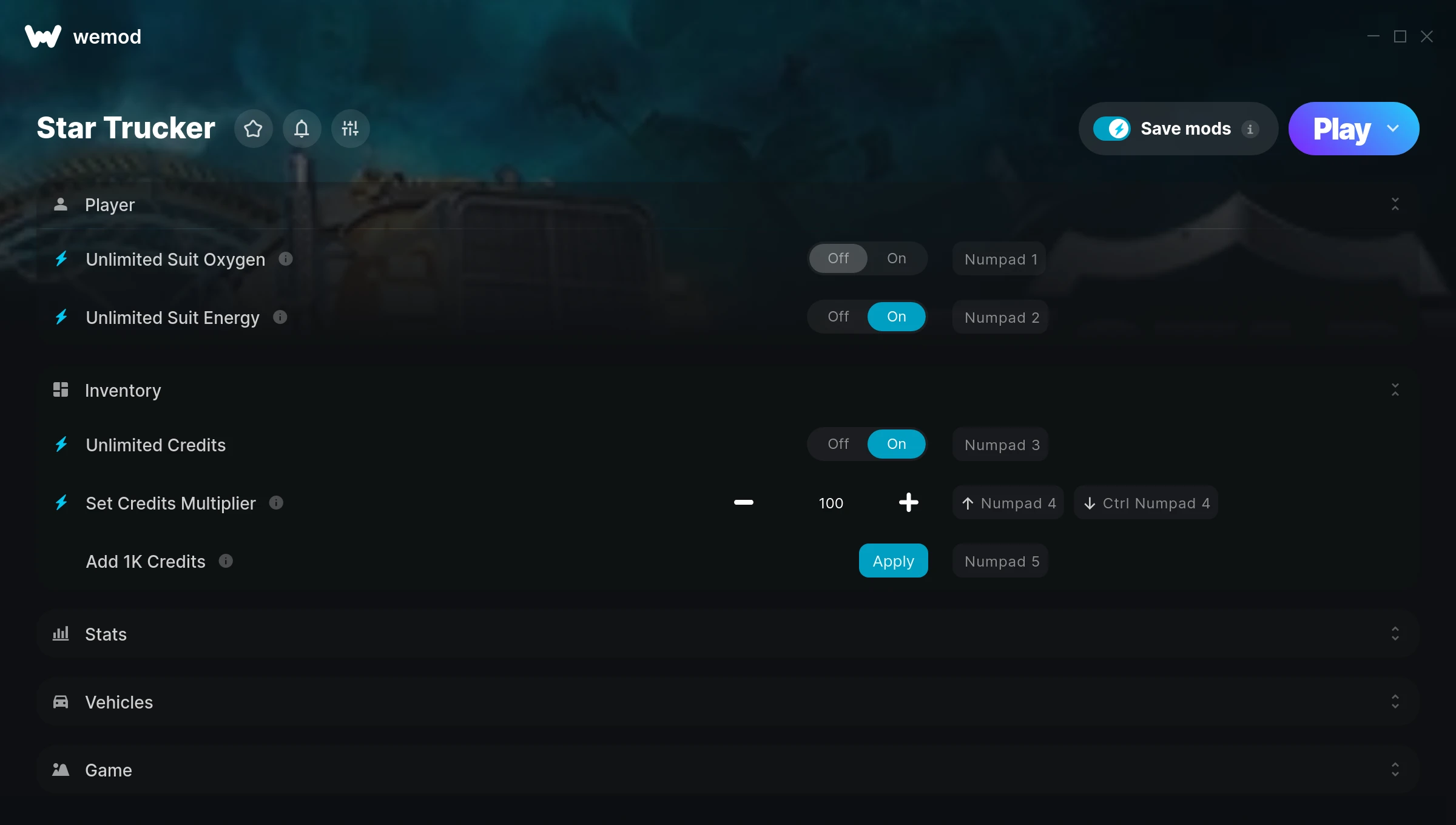 Star Trucker cheats screenshot