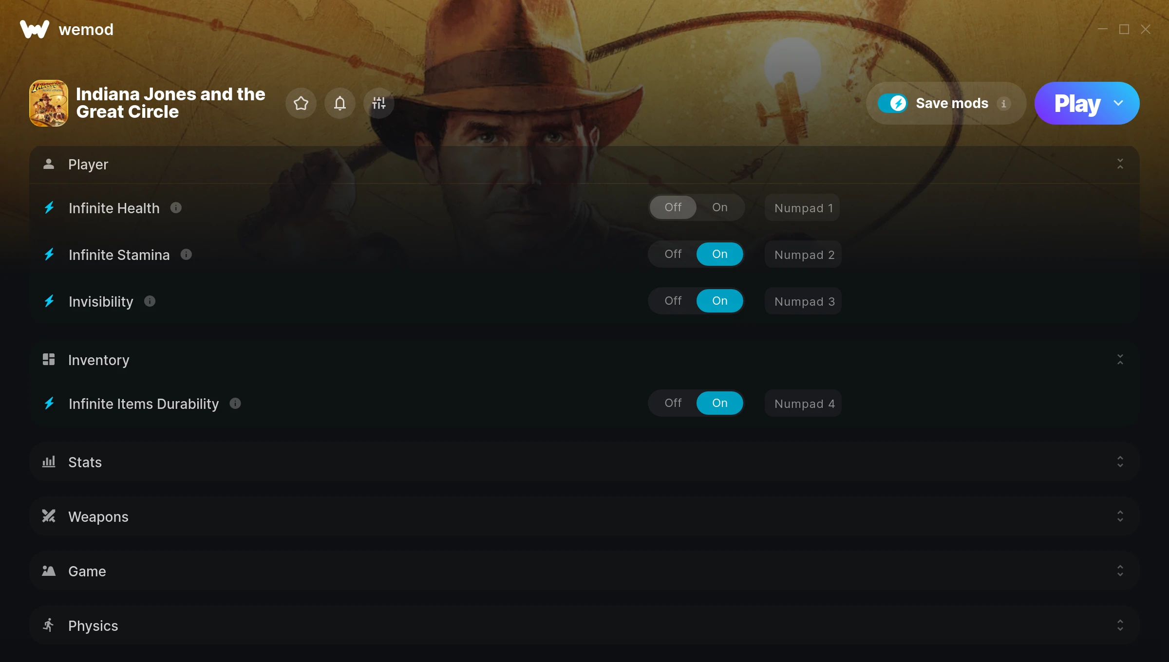 Indiana Jones and the Great Circle cheats screenshot
