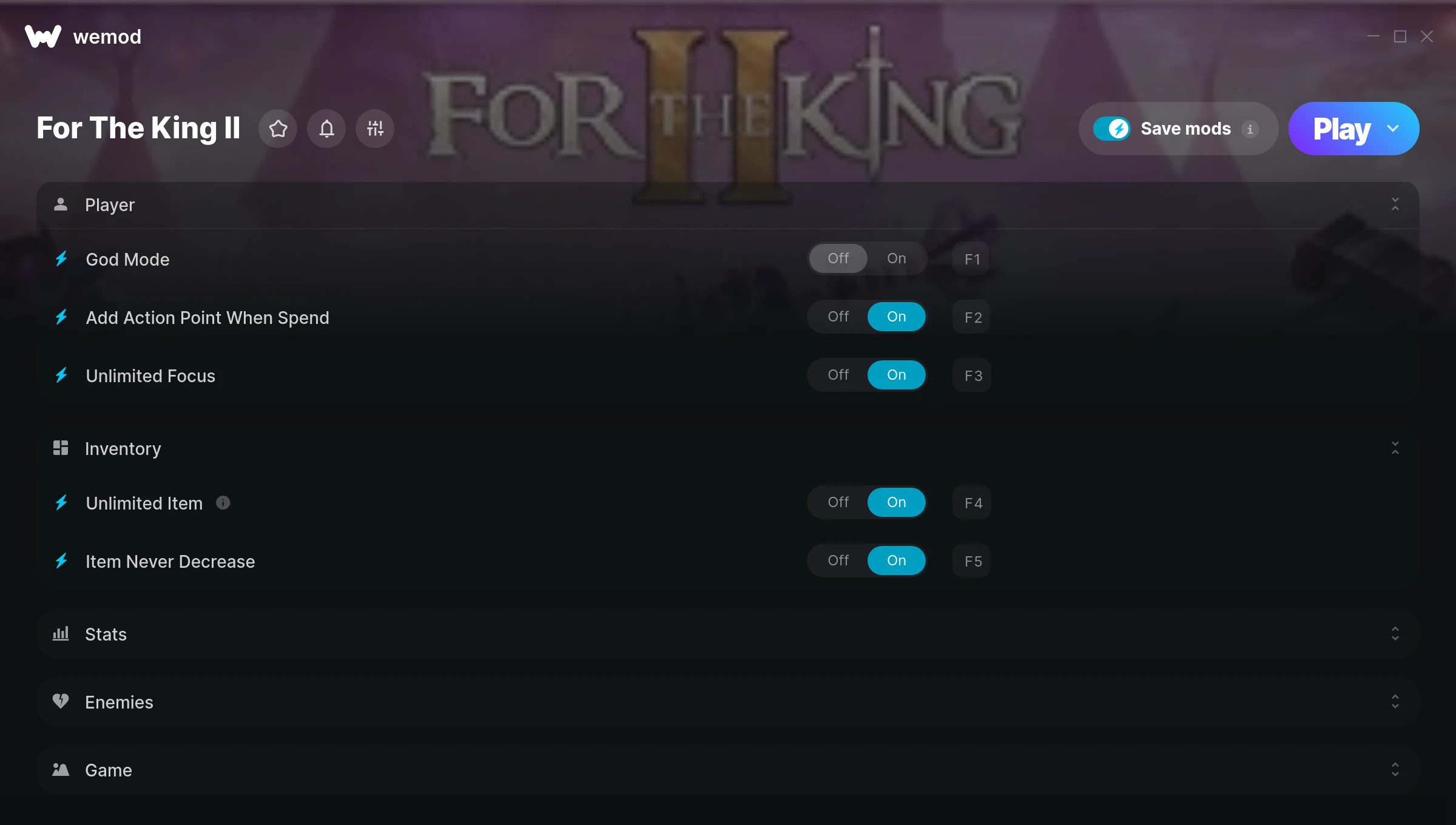 For The King II cheats screenshot