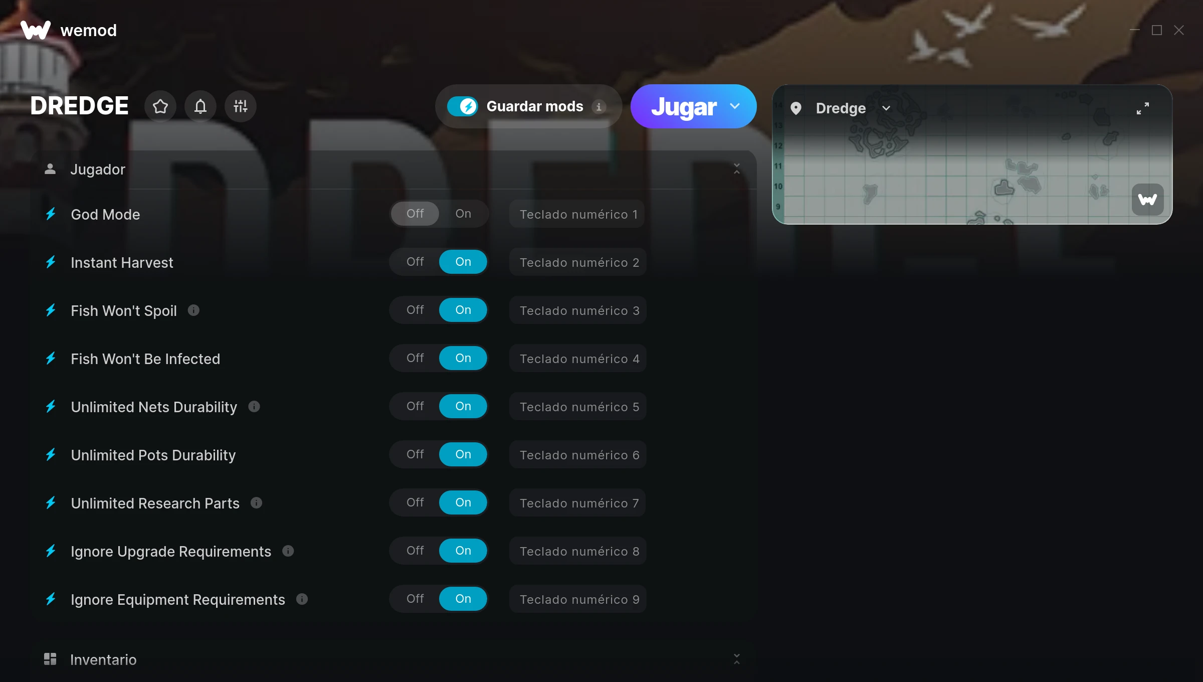 DREDGE cheats screenshot